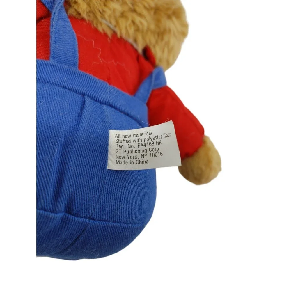 Vintage Berenstain Bears Brother Bear Plush Red Shirt Blue Overalls Stuffed Toy